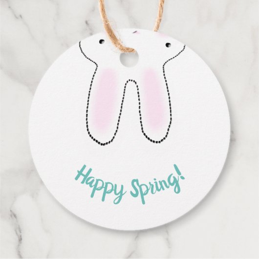 ハッピーイースターハッピー春キュートイースターバニーおもしろい フェイバータグ (裏面)