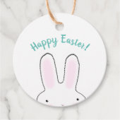 ハッピーイースターハッピー春キュートイースターバニーおもしろい フェイバータグ (正面)
