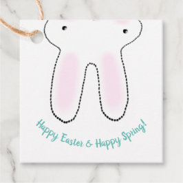 ハッピーイースターハッピー春キュートイースターバニーおもしろい フェイバータグ
