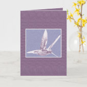 ハッピーイースターハミングバードグリーティングカード カード (黄色い花)