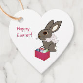 ハッピーイースターハート型ギフトラベル フェイバータグ (正面)