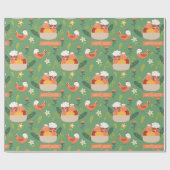 ハッピーイースターバスケット春の花 ラッピングペーパー (フラット)