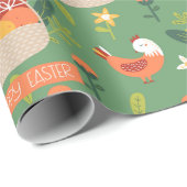 ハッピーイースターバスケット春の花 ラッピングペーパー (ロールコーナー)