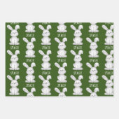 ハッピーイースターバニパーソナライズされたー ラッピングペーパーシート (正面3)