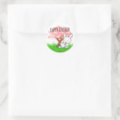 ハッピーイースターバニーさくらんぼブロッサムツリー ラウンドシール (バッグ)