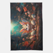 ハッピーイースターバニーとイースターエッグ キッチンタオル (縦)