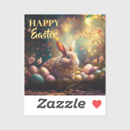 ハッピーイースターバニーとイースターエッグ シール