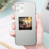 ハッピーイースターバニーとイースターエッグ シール (スマートフォン)