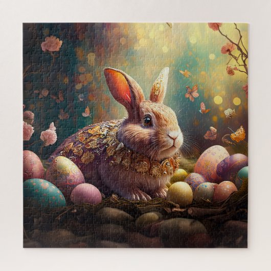 ハッピーイースターバニーとイースターエッグ ジグソーパズル (縦)