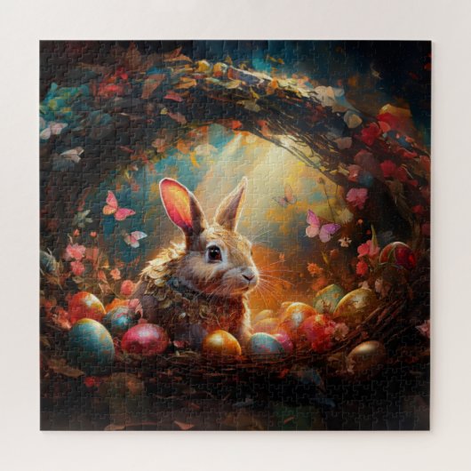 ハッピーイースターバニーとイースターエッグ ジグソーパズル (横)