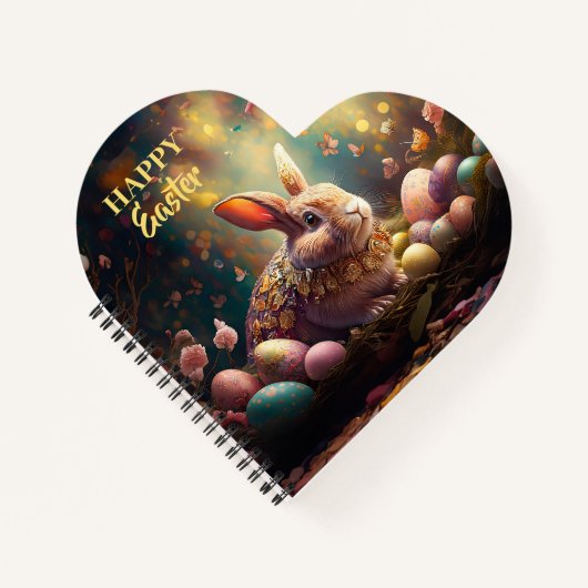 ハッピーイースターバニーとイースターエッグ ノートブック (正面)