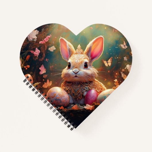 ハッピーイースターバニーとイースターエッグ ノートブック (正面)