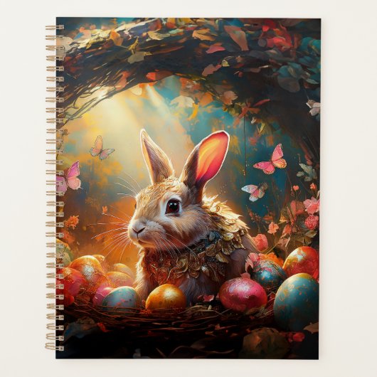 ハッピーイースターバニーとイースターエッグ プランナー手帳 (正面)