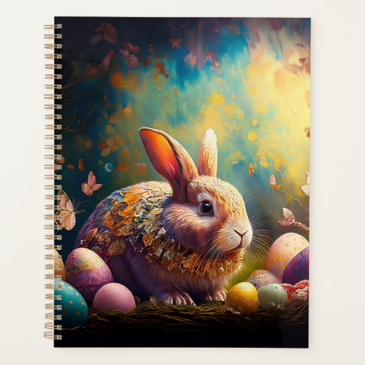 ハッピーイースターバニーとイースターエッグ プランナー手帳 (正面)