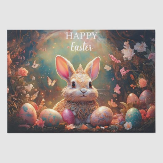 ハッピーイースターバニーとイースターエッグ 薄葉紙 (正面)
