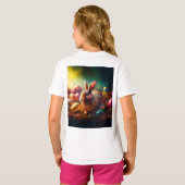 ハッピーイースターバニーとイースターエッグ Tシャツ (裏面フル)