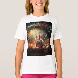 ハッピーイースターバニーとイースターエッグ Tシャツ