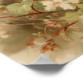 ハッピーイースターバニーとイースター卵バスケット ポスター (角)