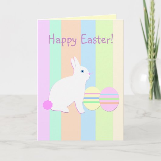 ハッピーイースターバニーとエッグストライプオン シーズンカード (正面)