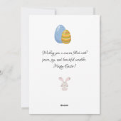 ハッピーイースターバニーとエッグピンク家族の写真 シーズンカード (裏面)