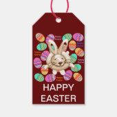 ハッピーイースターバニーとエッグ ギフトタグ (正面)