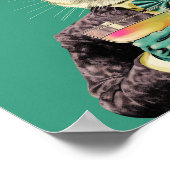 ハッピーイースターバニーとサングラスカクテルおもしろい ポスター (角)