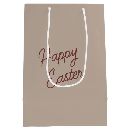 ハッピーイースターバニーとチョコレートハート ミディアムペーパーバッグ (裏面)