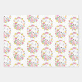 ハッピーイースターバニーとバスケット ラッピングペーパーシート (正面3)