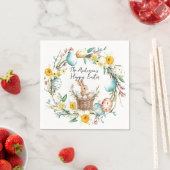 ハッピーイースターバニーとフローライースター スタンダードカクテルナプキン (インサイチュ)