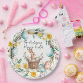 ハッピーイースターバニーとフローライースター ペーパープレート (パーティー)