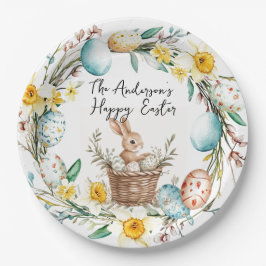 ハッピーイースターバニーとフローライースター ペーパープレート