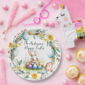 ハッピーイースターバニーとフローライースター ペーパープレート (パーティー)