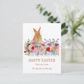 ハッピーイースターバニーとワイルドフラワー シーズンポストカード (スタンド正面)
