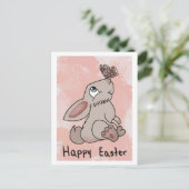 ハッピーイースターバニーと蝶 ポストカード (スタンド正面)