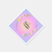 ハッピーイースターバニーアウトラインストゥルパかわいらしステル スタンダードカクテルナプキン (角)