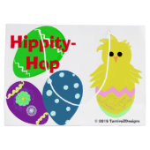 ハッピーイースターバニーイエローピンクヒックエッグ ラージペーパーバッグ (裏面)