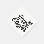 ハッピーイースターバニーイヤーオンブラック文字 スタンダードカクテルナプキン (角)