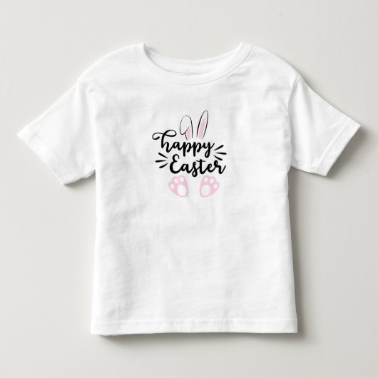 ハッピーイースターバニーイヤーズと足 トドラーTシャツ (正面)