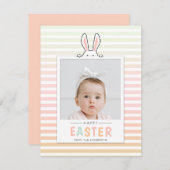 ハッピーイースターバニーイヤーフォトホリデーカード シーズンカード (正面/裏面)