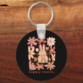 ハッピーイースターバニーイースターエッグ狩りスクワッドイースターウォー キーホルダー (正面)