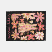 ハッピーイースターバニーイースターエッグ狩りスクワッドイースターウォー フリースブランケット (正面(横))