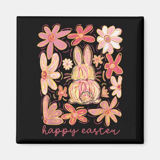 ハッピーイースターバニーイースターエッグ狩りスクワッドイースターウォー マグネット (正面)