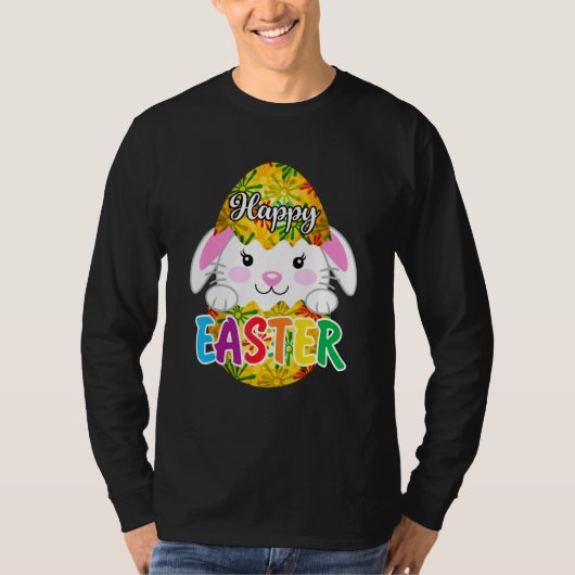 ハッピーイースターバニーイースターエッグ1 Tシャツ (正面)