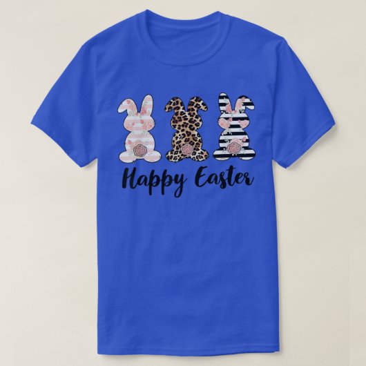 ハッピーイースターバニーイースターバニーヒョウ復活祭M Tシャツ (デザイン正面)