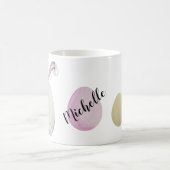 ハッピーイースターバニーウォーターカラーハンド絵を描 コーヒーマグカップ (中央)