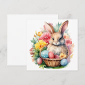 ハッピーイースターバニーウォーター絵を描カラー 招待状 (正面/裏面)