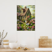 ハッピーイースターバニーウォールアートポスター ポスター (キッチン)