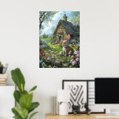 ハッピーイースターバニーウォールアート ポスター (ホームオフィス)