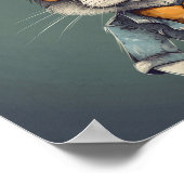 ハッピーイースターバニーオレンジサングラスおもしろい ポスター (角)