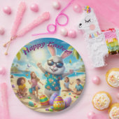 ハッピーイースターバニーオンザビーチ ペーパープレート (パーティー)